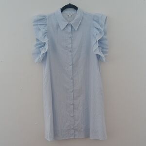 Crown & Ivy Sleeveless Ruffle Shirt Dress #3507